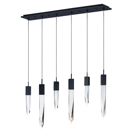 Et2 Quartz 6-Light 39.25" Wide Black Linear Pendant E31245-20BK